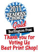 PrintForLessCanada Voted 2011 Burlington Reader's Choice Award - Best Print Shop