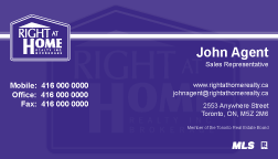 Right At Home Realty Business Cards