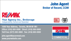 Re/Max Commercial Business Cards