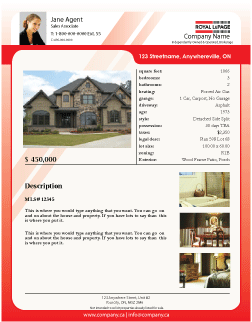 Royal LePage Listing Sheet Template